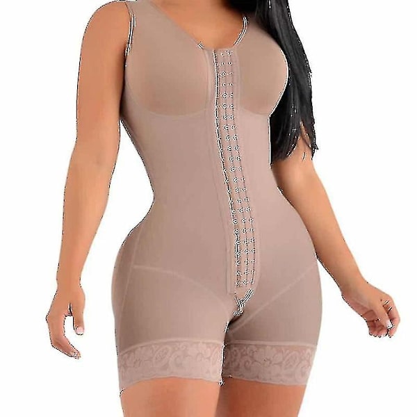 Högkompressionsshort med byst för vardagligt och postoperativt bruk, slankande fodral för mage, kvinnor GNz-Perfet Tan 2XL
