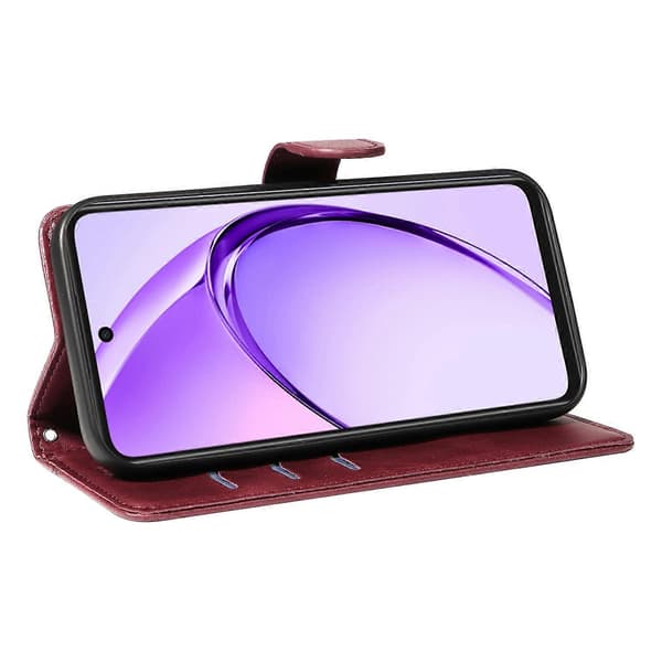 Kompatibel med Oppo A3x 4G Telefonfodral - Perfekt Wine Red