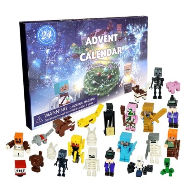 Minecraft Adventskalender Julklappssats, Nedräkningsäventyr Gåvaidé, Daglig Samlaröverraskning-Xin