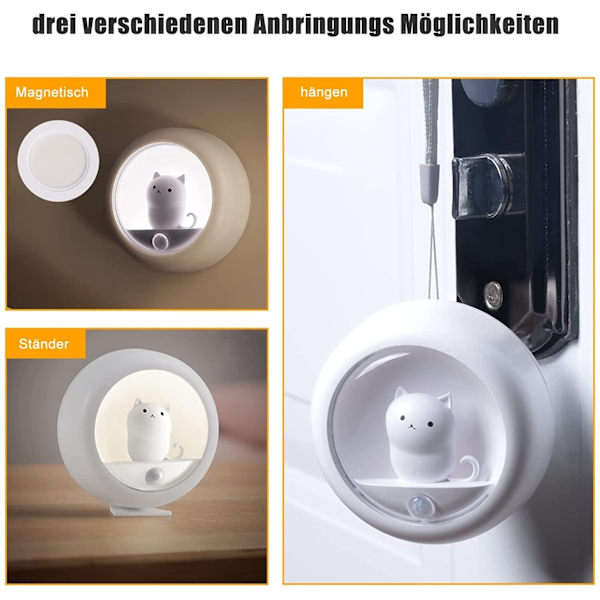 LED nattlampa med rörelsesensor - Liten USB uppladdningsbar LED - Perfet