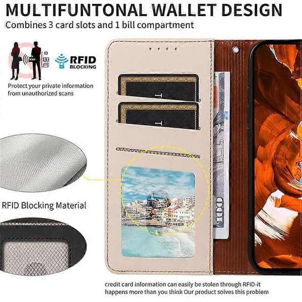 for Pixel 9 Pro XL / 9 Pro Deksel Lommebok i Lær Flip mobildeksel med Håndleddsstropp - Perfet Apricot