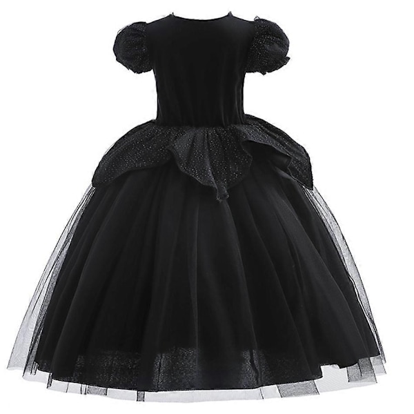 Disney Tyttöjen Maleficent-Mekko Lapsille Paha Kuningatar Keiju Halloween-Puku Lapsille Demoni Kuningattaren Vaatteet Karnevaali Musta Noita Mekko-Täydellinen Maleficent Dress I 5-6T (Tag 130)