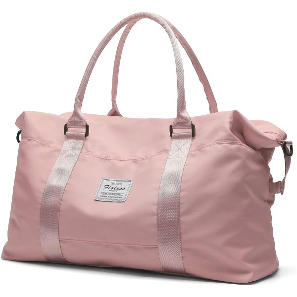 Travel Duffel Bag, Sports Tote Gym Bag, Skulder Weekender Overnight Bag for kvinner Rosa - Perfet