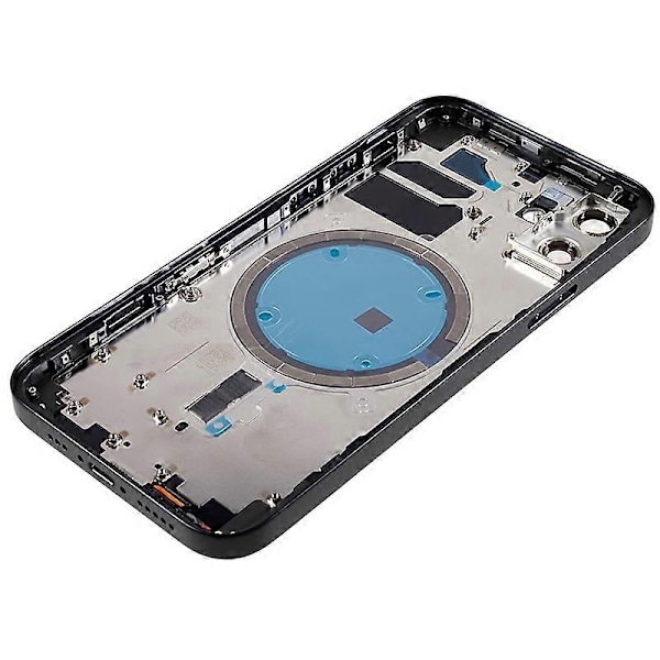 Kompatibel med iPhone 12 6.1 tommer Bak Batterideksel + Midtre Plate Ramme + Sideknapper Erstatning - Perfekt Style F