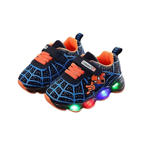 Barnsportsko Spiderman Lysende Sneakers Barn Led Lysende Sko for Gutter-Perfet Blue 32