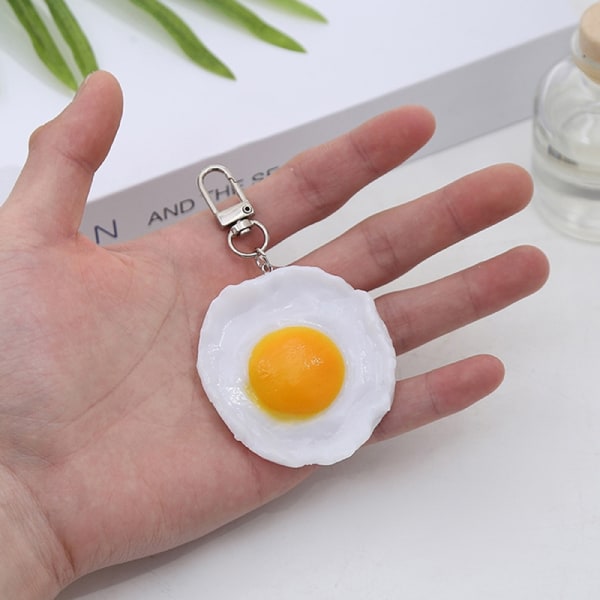 Creative Simulation stekt ägg hängande nyckelring nyckel Rin - Perfet