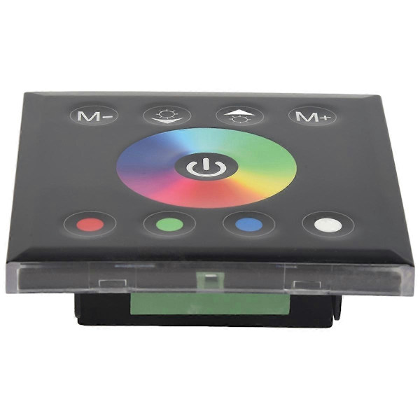 DC12V-24V RGB / RGBW Vægmonteret touch Panel Controller Glaspanel Lysdæmper Switch Controller Kompatibel med LE-Perfet Black