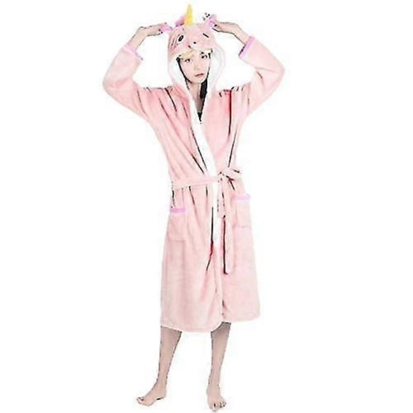 Tecknad Nattlinne Flanell Giraff Badrock Tiger Pyjamas Känguru Hemmakläder-Perfet Pink Pegasus Nightgown M