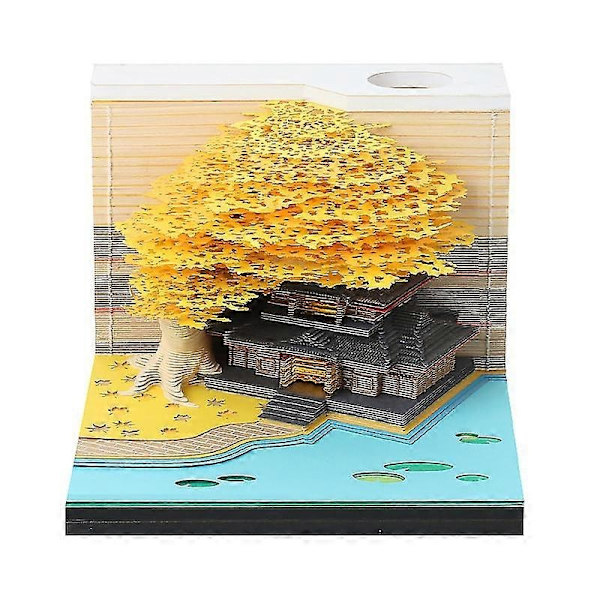 Skrivbords kalender med LED-lampor, 2024 kalender memoblock, kreativ skrivbords kalender DIY anteckningsblock, 3D konst kalender pappersutskärning - YuJia - Perfet 25