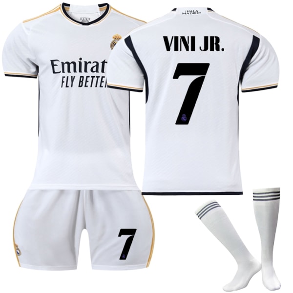 2023-2024 Real Madrid Hjemmefodboldtrøje til børn Vinicius nr. 7 VINI JR - Perfet 26