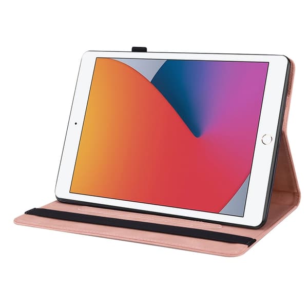 iPad 10.2 8. generasjon (2020) sommerfugl rosa skinnveske - Perfekt