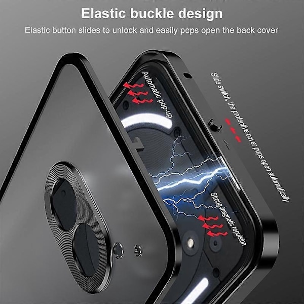 Snap-on Metallirunkoinen Kotelo Nothing Phone 2a:lle - Perfet Black