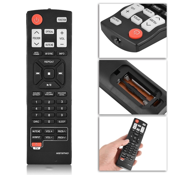 Erstatningsfjernkontroll for Lg Soundbar Akb73575421 Nb2420a Nb3520a Nb4530b [DB]- Perfet