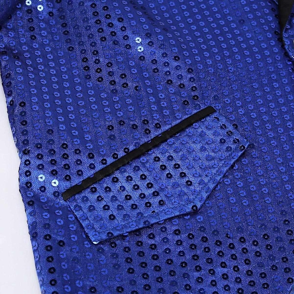 Sliktaa Herre Paljett Svalehalefrakk Jakke Fest Show Tux Kjole Frakk - Perfekt Blue 2XL