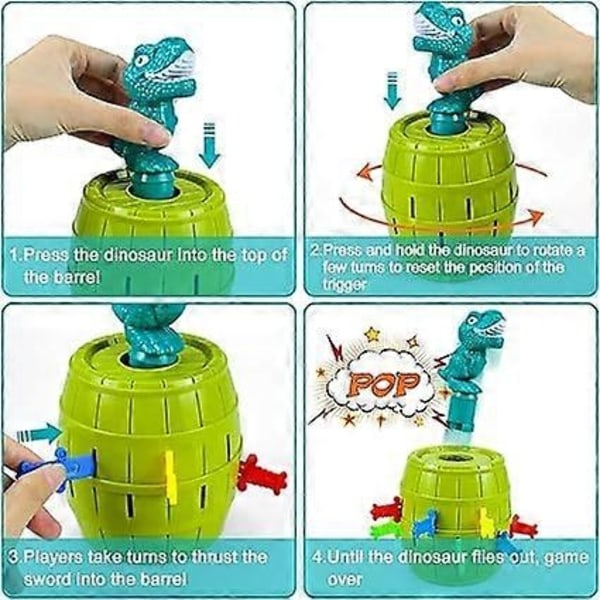 Pop Up Dinosaur legetøj til 3-8 årige drenge og piger, Klassiske Pop Up brætspil til børn, Børnefestspil, 3+ årige drenge gaver - Perfekt