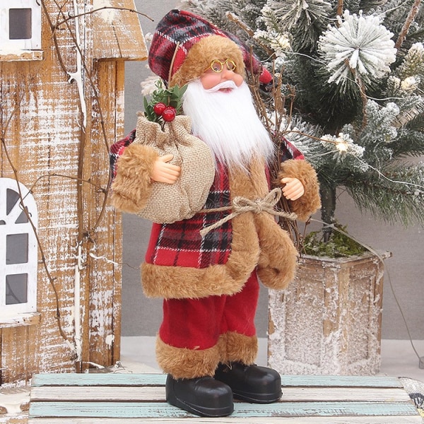Joulupukki-nukke-ikkunakoristelu seisomassa asennossa style 1 30cm