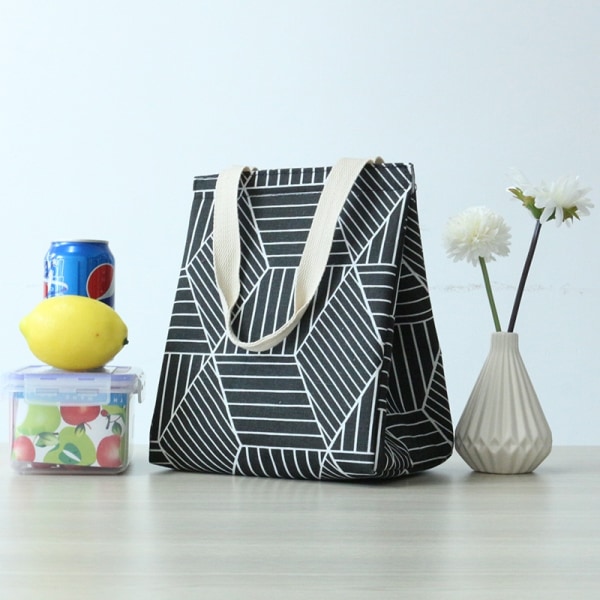 Insulated Lunch Bag Cooler Bag Lunch Box Cloth Bag Women Men Adults Children (Black Diamond) - Perfet