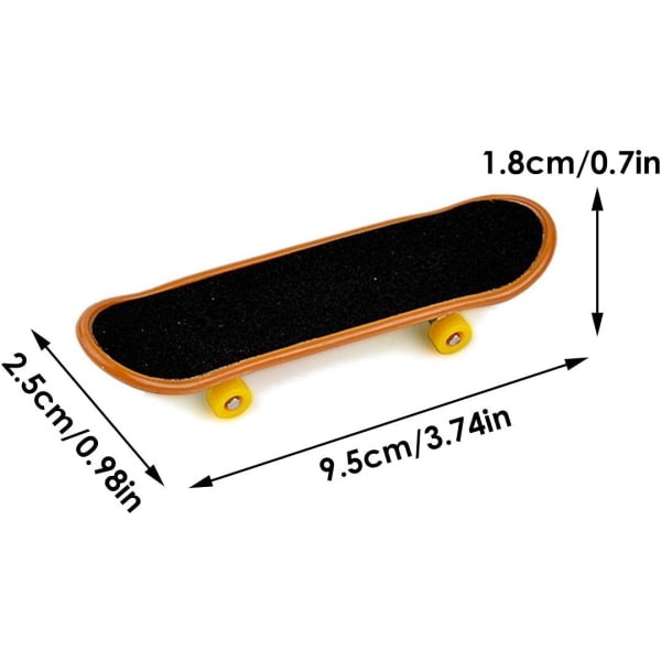 9-delers skatepark kit gripebrett, mini finger skateboard og rampe - Perfet