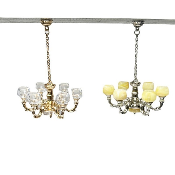 Barnerealistisk 1/12 dukkehusmøbler Lysekrone Light Prete - Perfet A1