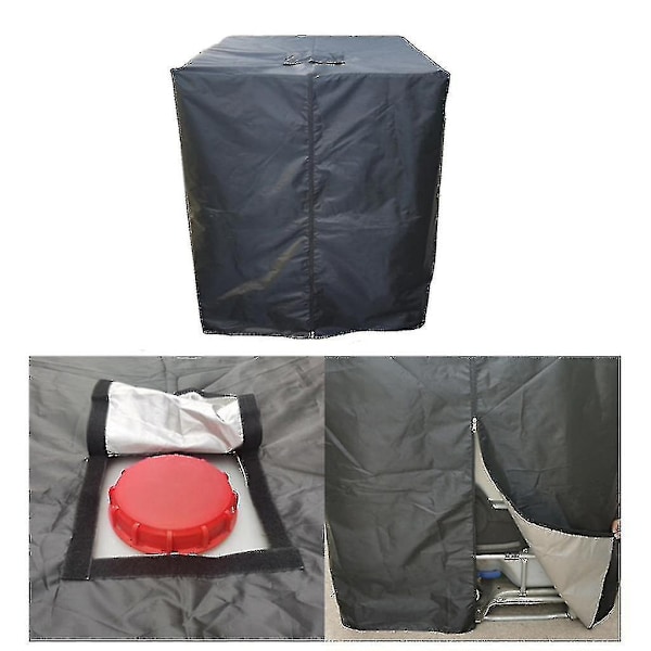 IBC tonde beskyttelsescover vandtæt støvtæt regnvandstank container solbeskyttelse solskærm 210d Oxford klud UV beskyttelsescover - Perfet 120x100x116cm