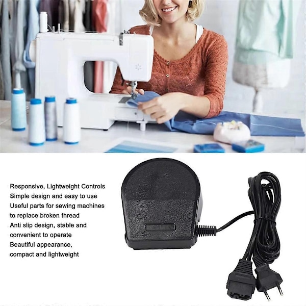 Symaskine Fodpedal Sensitiv Universal 220V Hesteskoformet Symaskinepedal med Power-Perfet