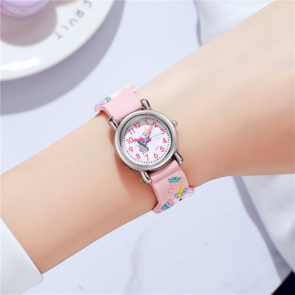 1 ur (pink enhjørning), vandtæt armbåndsur til børn - Perfet
