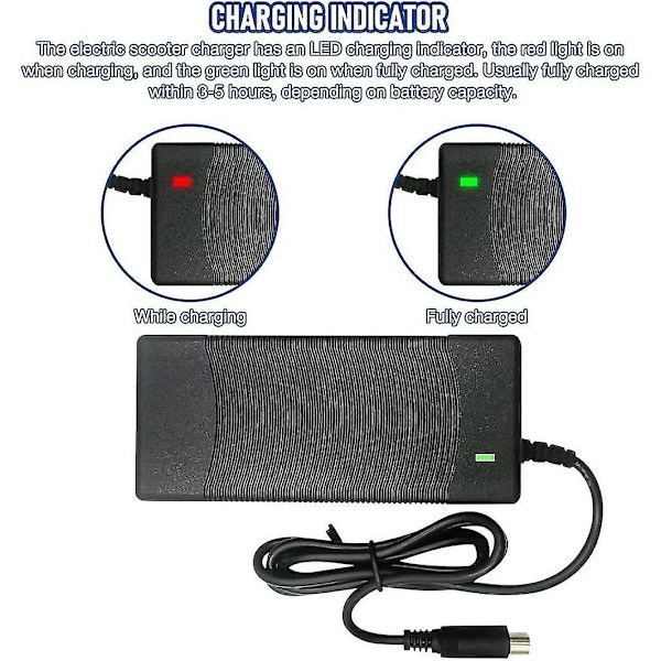 Laddare för Xiaomi M365, 42V 2A Elsparkcykel Laddare, Snabb Batteriladdare-Perfekt