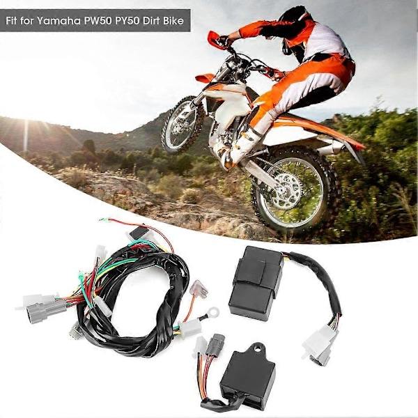 Tändningskabelhärva CDI Kontrollenhet Spole Kit Passar Kompatibel med Yamaha PW50 PY50 Dirt Bike-Perfet