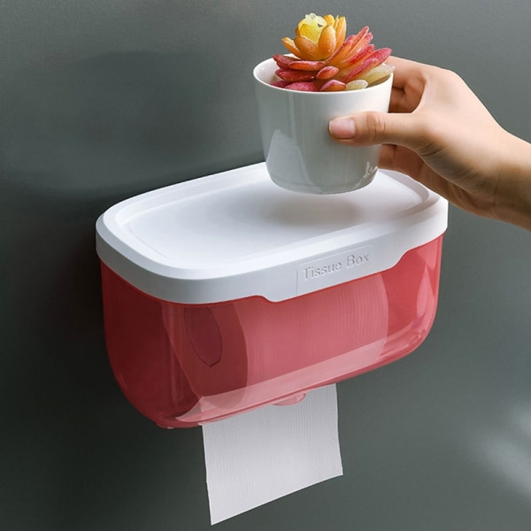 Vedenpitävä seinäteline WC-paperiteline Hylly WC-rulla - Perfet Red L