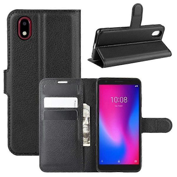 Kompatibel med ZTE Blade A3 2020 Litchi Textur Horisontellt Flip Skyddsfodral med Hållare & Kortfack & Plånbok (Vit)-Perfet