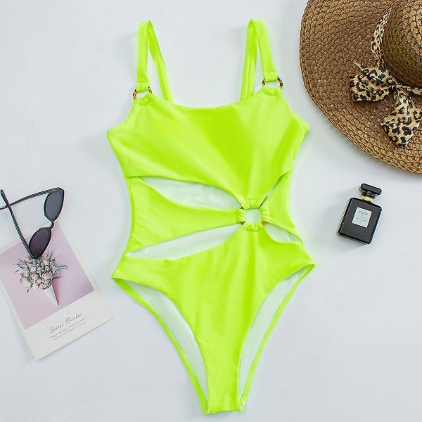 Ny sexig baddräkt av hög kvalitet i enfärgad bikini dam - Perfet green M
