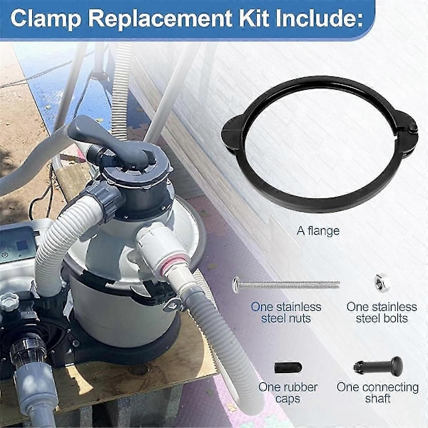 SF90110-1 Poolfilterklämma Kompatibel med 10-tums Sandfilterpump, Sandfilterventilklämma Pool Sandfilter Ersättning-Perfekt