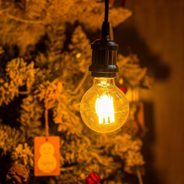 4-pack Vintage Edison glödlampor-Dimbar skruv-Glödlampa-Globe glödlampor-Lampa Varmt ljus 40w G80 E27 220V[Energiklass A]- Perfet