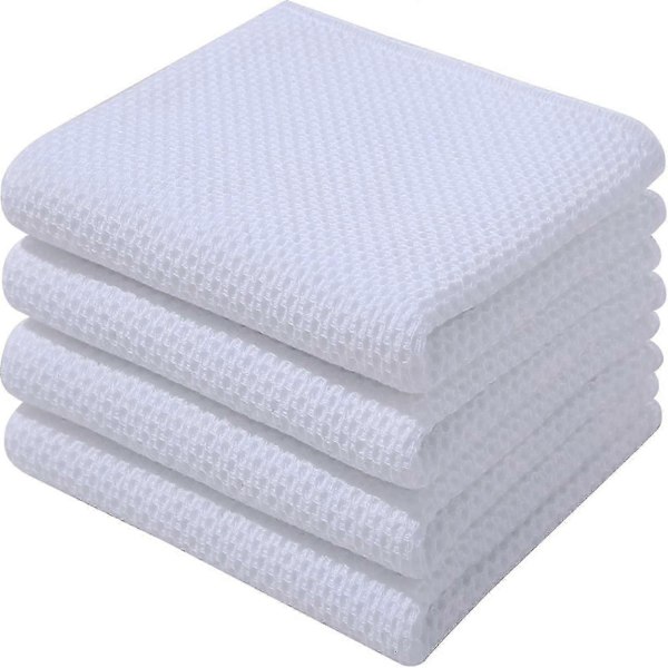 6-pack 100% Bomull Frotté Köksdukar - Hängögla för Disk och Köksrengöring - Perfekt White 34*73cm