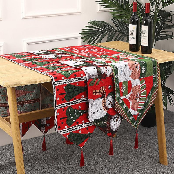Nyt bordflag lille trædug, jule køkkenbord dekoration, til indendørs og udendørs familie fest dekoration 180x35cm