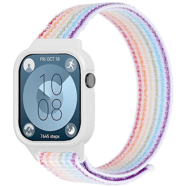 G-Style Integrerat Armband för Huawei Watch Fit 3, Flätat Nylonarmband med TPU-Skal - Perfekt Style G