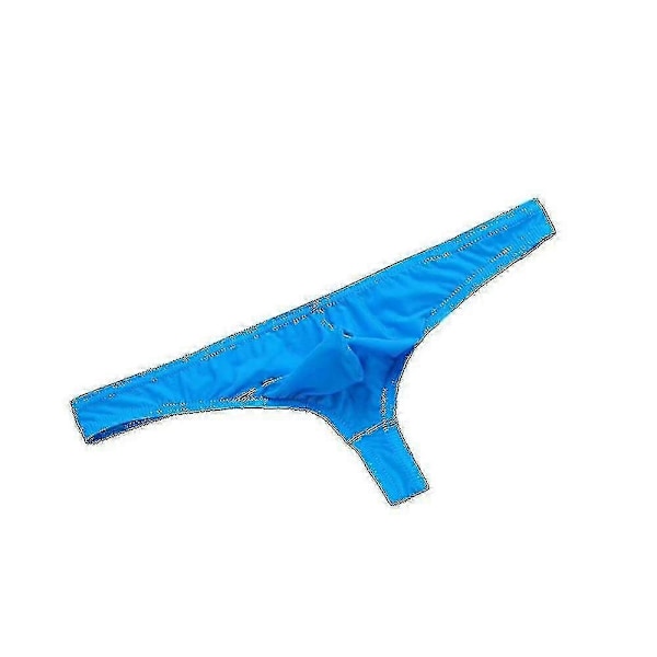 Herr Enfärgade Stringtrosor Ultratunna Andningsbara Låg Midja Mjuka Underkläder-Perfekt Blue XL