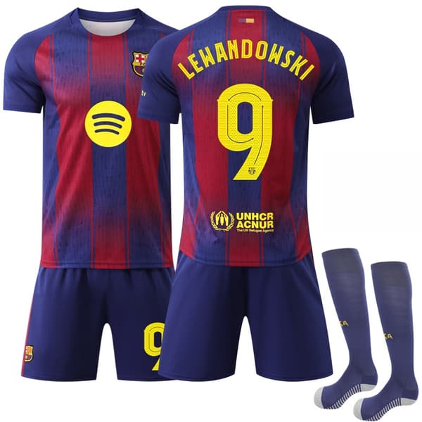 2025-2026 Barcelona Champions League version tröja nr 9 Lewandowski - Perfekt 18