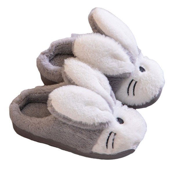 Barn Søt liten kanin Plysj bomullstøfler Cartoon Warm - Perfet Gray 32