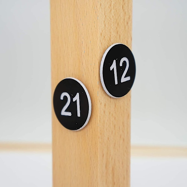Nummererte merkelapper - Graverte nummererte merkelapper, ID-merkelapper, nøkkelmerkelapper uten hull - Perfekt 51-100 Black