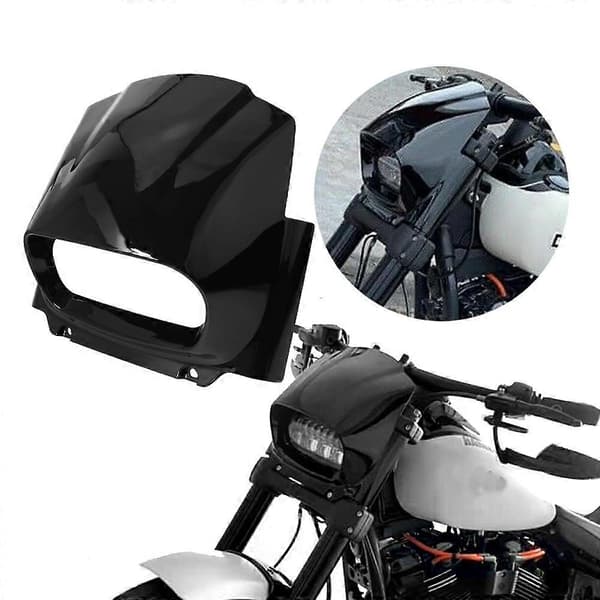 Motorcykel Blank Sort Forlygte Frontkåbe til Harley M8 Softail Fat Bob FXFB FXFBS 2018-2022 2021-Perfekt