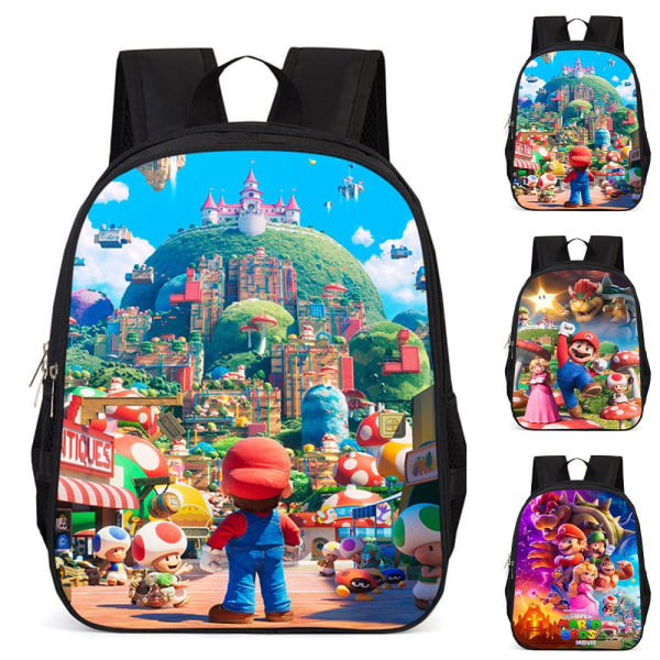 Super Mario Movie Kids BookBag Skoleveske Reiseryggsekk - Perfet C