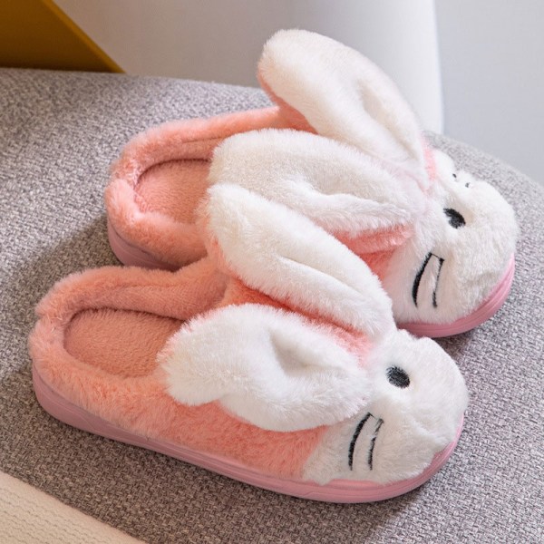 barn söt liten kanin plysch bomull tofflor Cartoon Warm - Perfet Pink 30