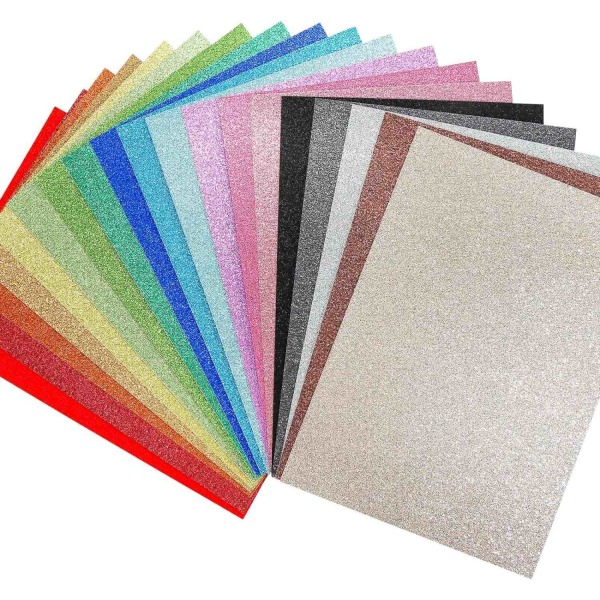 A4 glitterpapper, 10 slumpmässiga färger 20 ark kartong - Perfet