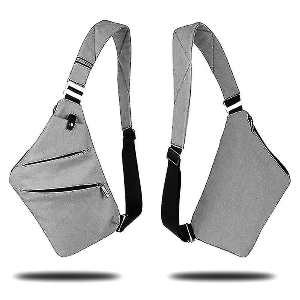 Menn Crossbody Sling Bag Vanntett Skulder Bryst Rygg pakke Anti Theft Sash Bags Pose - Perfet Grey