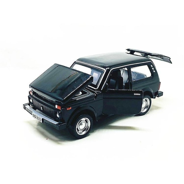 Hhcx-1/32 Ryska Lada Niva Legering Modell Billeksak Diecast Metal Casting Pull Back Musik Lätt Bil För Barn Fordon Leksaker - Perfet Black