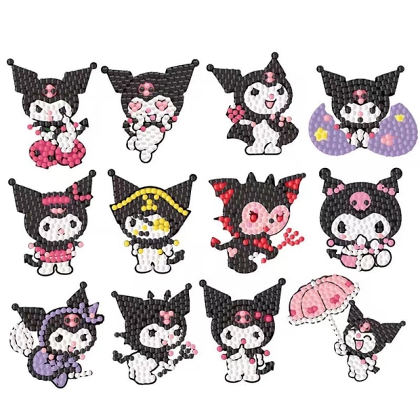 Barneklistremerker Diamantmalerier Klistremerker DIY-klistremerker Barnetegninger Sanrio Håndlagde diamantmalerier - Perfet Kuromi