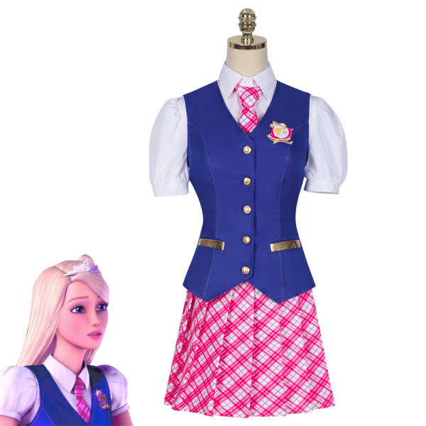 Barbie Princess College Kostume Denise Barbie Dress Leggings Cosplay Kostume - Perfet complete set of de lanxi m