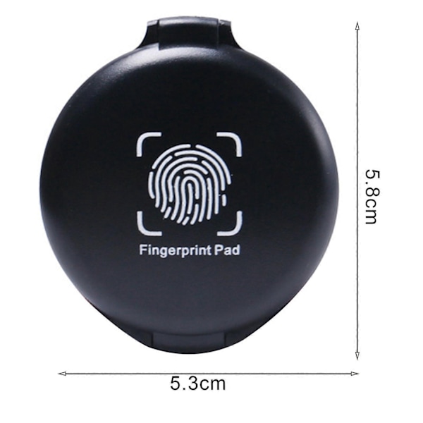 Fingeravtrycksstämpeldyna Vattentät Liten Bärbar Identifiering Säkerhet Fingeravtryck Svart Stämpeldyna - Perfekt Black