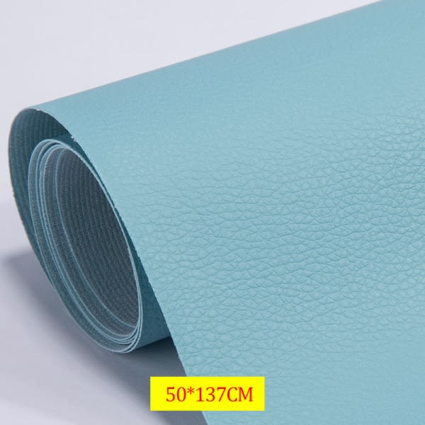 Självhäftande Läderlapp för Reparation av Soffa - Perfekt Sky blue 50*137CM